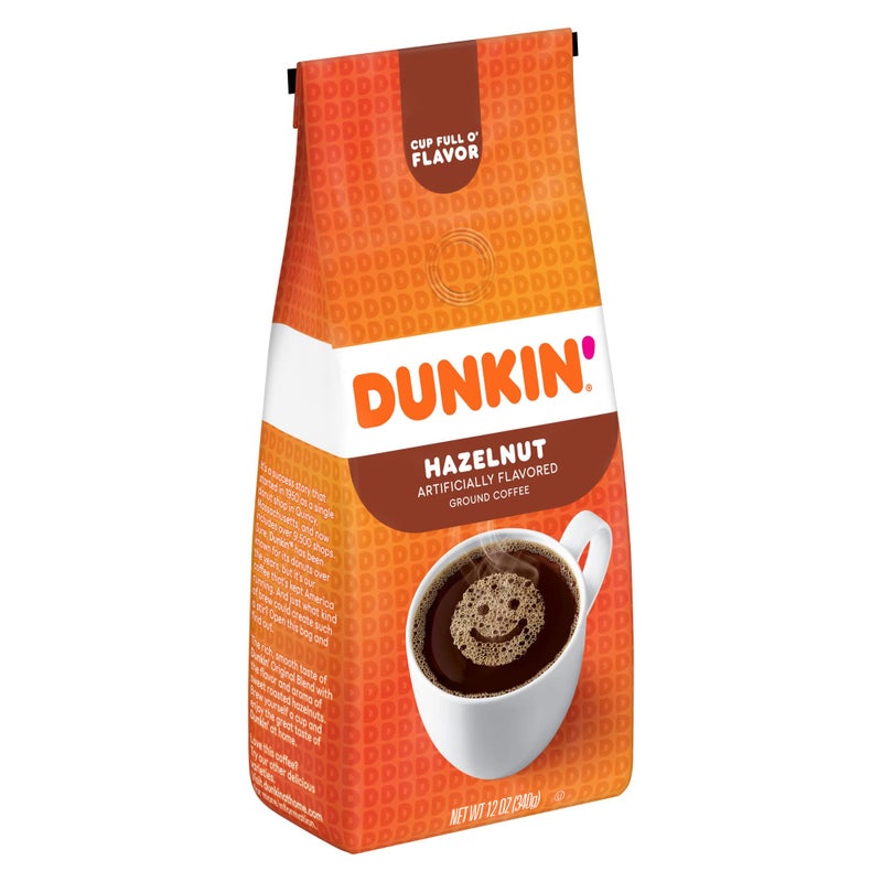 Dunkin Donuts Dunkin' Hazelnut Flavored Ground Coffee, 12 Ounce - Image 2